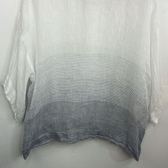 Pure Jill Linen Top Ombre Striped Kimono Oversized size Small white and blue - Picture 8 of 12